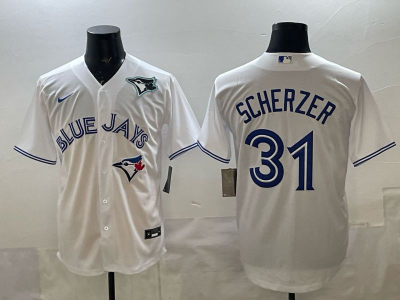 Men 2025 Toronto Blue Jays #31 Scherzer White Game Nike MLB Jersey style 04